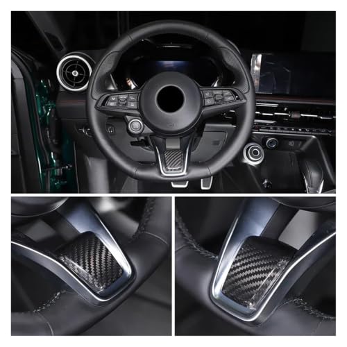 Cubierta decorativa de fibra de carbono auténtica para volante Alfa Romeo Stelvio 6