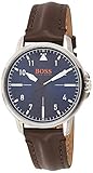 Wasserabweisend bis 5 bar Hugo Boss Orange Unisex-Armbanduhr - Analog Quarz Uhr mit Leder Armband 1550060