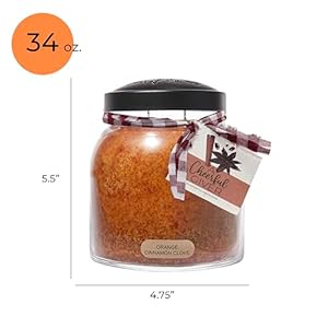 A cheerful giverorange cinnamon clove 34oz papa scented candle jar with lid keepers of the light 155 hours of burn time gift for women orange  urban country home decor