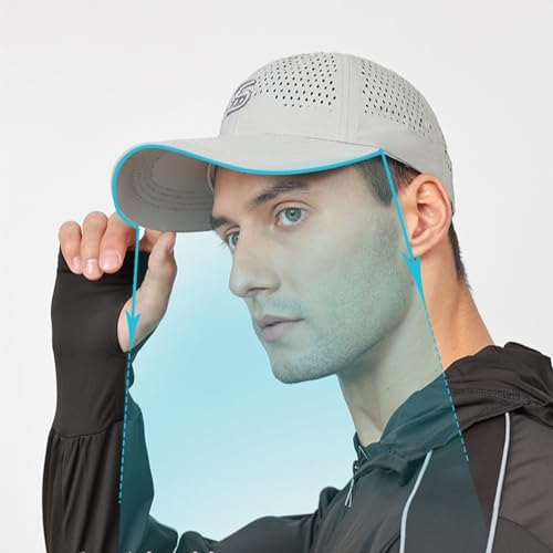 Image of Quick Dry Fit Baseball Cap - Water Repellent Sun Hat for Fishing, Running, Hiking, Golf, Surfing, Sailing, Boating