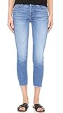 7 For All Mankind Women's Kimmie Crop with Raw Hem Jean in Vivid Authentic Blue