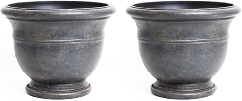 Miracle-Gro Brownstone - Maceta color marfil, paquete de 2