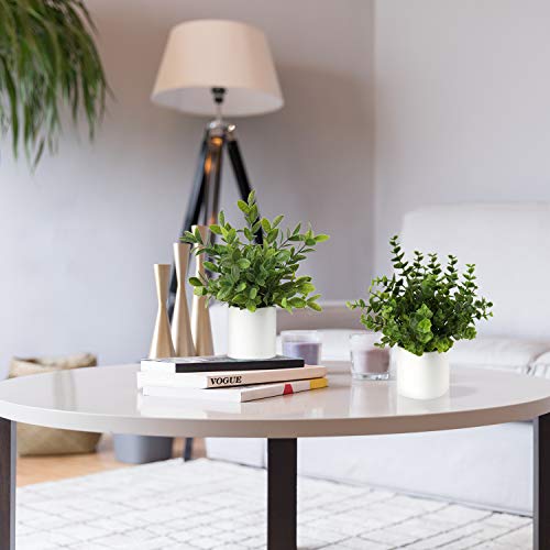 Briful Mini Fake Plants Set Of 2 Small Faux Plant Eucalyptus Rosemary Greenery Potted Plants Artificial Decor For Home Table Office Room Desk Bathroom Shelf Kitchen Farmhouse Mantel Decoration #TOP3