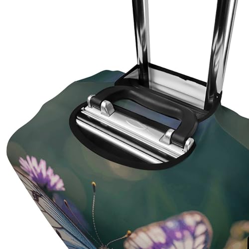 White Purple Butterflies Luggage Cover Elastic Suitcase Protector Case Anti-Scratch Washable Baggage Covers Protector For Traveling, Aircraft Consignment XL 5
