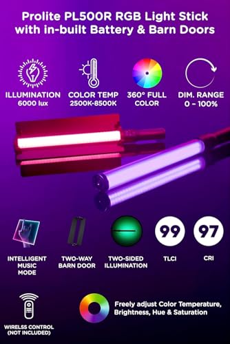 Image of Suicune Handheld Light Wand, RGB LED Video Light Stick for Photography, 20000mAh Rechargeable, 2700K-6500K, CRI95+, Full Color