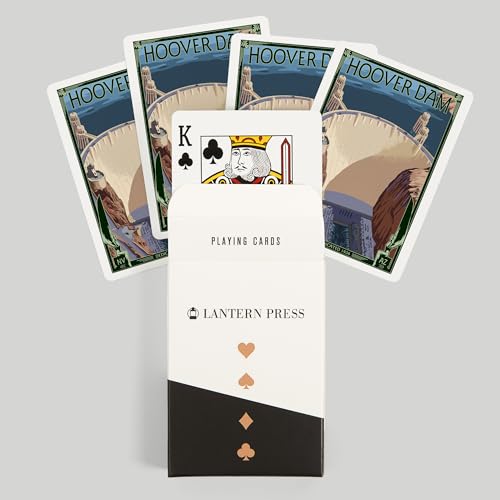 Lantern Press Hoover Dam Aerial naipes poker 52 miniatura 6