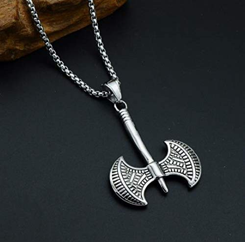 Pingente Aço Inox Machado Viking Nórdico Ragnar Moto Xangô