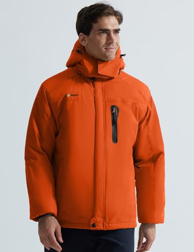 Image of GEMYSE Men's Winter Ski Jacket Waterproof Snow Coat with Detachable Hood | Windproof, Fleece-Lined, Insulated, Multiple Pockets, for Snowboarding and Cold, Rainy Weather