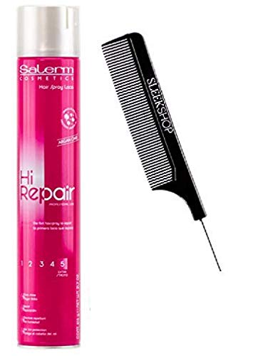 Salerm Cosmetics HI REPAIR Hair Spray, Aerosol Hairspray High Repairing with Sun Protection, Hydrolyzed Silk, UV Filter (w/Sleek Comb) (05 EXTRA STRONG - 14.5 oz ORIGINAL SIZE)
