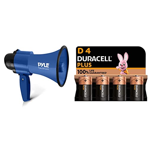 Mégaphone Pyle 30W Pmp34Bl avec sirène et 4 piles Duracell D LR20