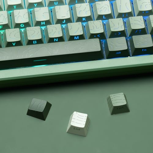 Image of dagaladoo Dark Green Keyboard keycaps,Double Shot PBT keycaps Topographic