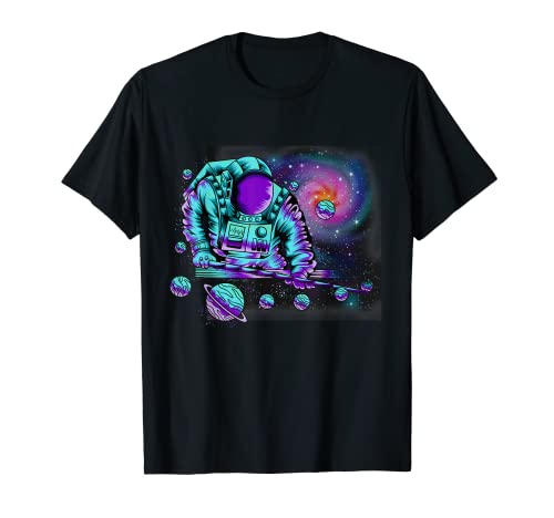 Homme Astronaute Pool Player, Astronomy Galaxy Billard Player T-Shirt