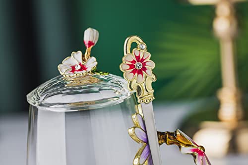 Luka Tech Mother's Day Presents for Mum, Best Mum Ever Gift, Floral Glass Coffee Mugs Tea Cup with Spoon and Lids, Birthday Gifts for Mama Grandma - Image 4