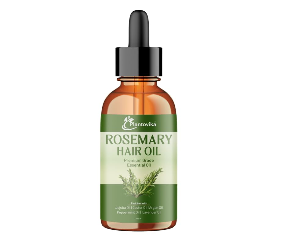 Rosemary Oil for Hair Growth, Enriched with Jojoba, Castor, Argan, Peppermint & Lavender Oils, Scalp & Hair Strengthening Treatment (2 Fl Oz)