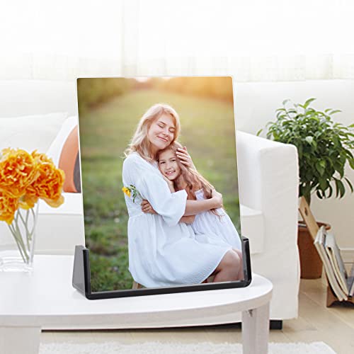 Ameitech Acrylic Picture Frames 2 Pack - 8X10 Inch Photo Frame With Acrylic Base And Acrylic Glass Covers For Tabletop Or Desktop Display,Horizontal And Vertical - Translucent Black #TOP7