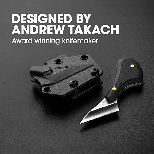 True Mycro Utility Knife, Fixed Blade Every Day Carry Razor Knife, Compact Boxcutter Neck Knife With Sheath - Black #TOP1