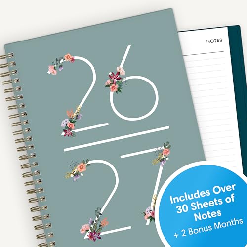 Calendario semanal y mensual con pestañas laminadas y 30 hojas de notas para organización 6