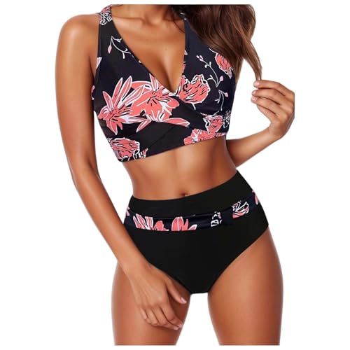 Bikini ensemble femme pour l'été : maillot de bain bas taille haute à la plage