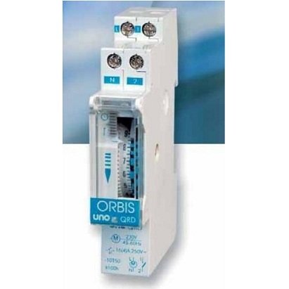 Orbis Black Uno Qrd 230V 1Mod Din Daily Timer Ob400232