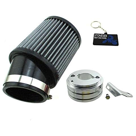 STONEDER 62MM Air Filter & Silver Adapter Kit For 6.5 HP Honda Clone GX160 GX200 Go Kart Predator 212cc Engine Go Kart Racing Cart Mini Bike Cover