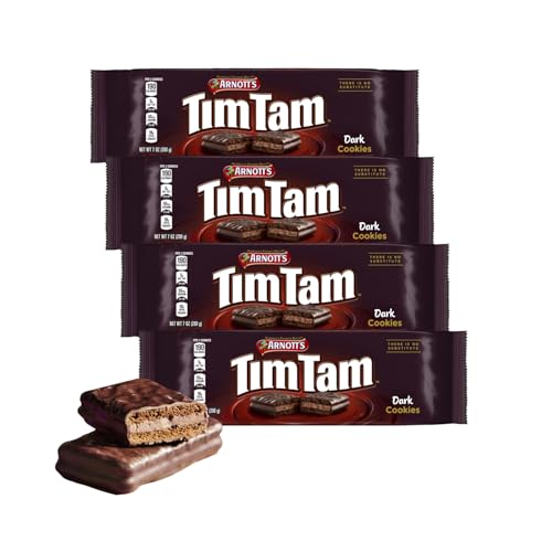 Arnott's Tim Tam Chocolatey Cookies 7 oz (200 Grams), Dark Chocolate Flavour, Pack of 4, Authentic Imported