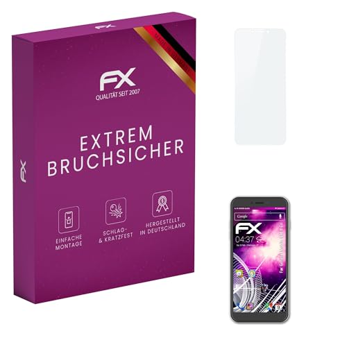 atFoliX Glasfolie kompatibel mit General Mobile GM 8 Go Bildschirmfolie, 9H Hybrid-Glass FX Schutzpanzer Folie