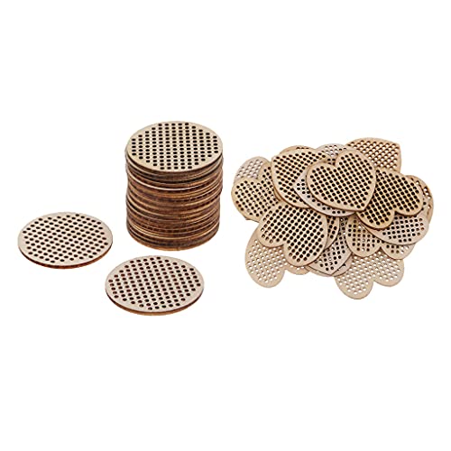 B Baosity 40pcs Ciondolo in Legno con più Fori per Il Kit Punto Croce Contato Progetti Artigianali