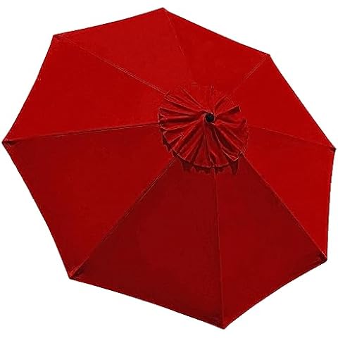 EliteShade USA 9FT Patio Umbrella Replacement Covers 8 Ribs Market Umbrella Canopy Cover (CANOPY ONLY) (Red) Cover