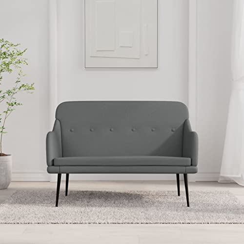 kithwjll Dark Grey Loveseat Sofa Bench, 43.3" Polyester Fabric Upholstered
