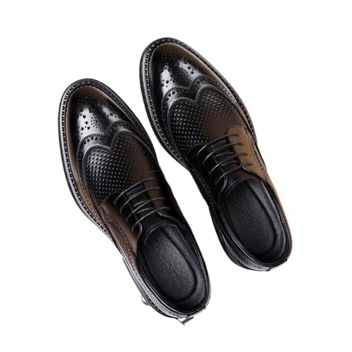 Men's Leather Shoes Summer Business Men's Shoes Breathable Soft Sole Shoes Oxfords(Brown,7)4