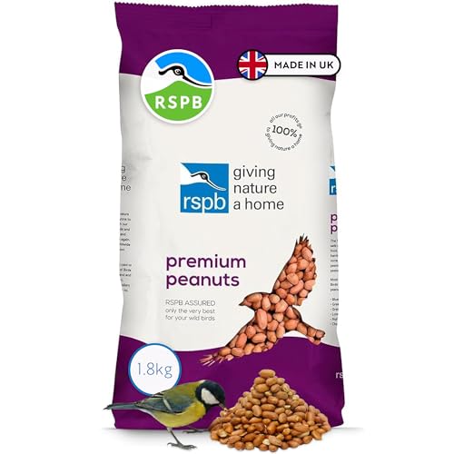 RSPB - Peanuts, Bird Nuts, Wild Bird Food, High Energy, Rich in Protein and Fat, Free from Aflatoxin, Made in the UK (1.8kg)