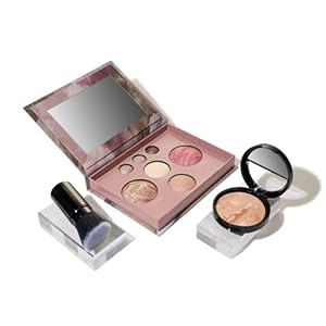 LAURA GELLER NEW YORK Baked Starter Kit: Fair, Best of the Best Full Face Palette + Baked Balance-n-Brighten Powder Foundation + Retractable Angled Kabuki Brush Set