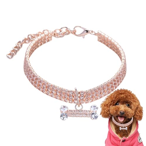 Collare per cani con strass,Set di collane con collare con strass per cani di piccola taglia - Gioielli per collana di piccoli animali domestici per cani di piccola taglia Ragazza, Cani femmina, Cani