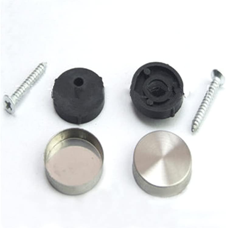 4 Sets Mirror Screws with Convex Mouth Rubber Particle with Mirror Decorative Cap for Bath Plates Wardrobes Glass Signs,12mm