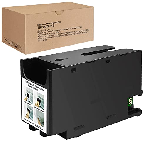 T6715 T6716 Ink Maintenance Box Compatible With Epsn T-6715 T-6716 Remanufactured for Workforce Pro WF-4720 WF-4730 WF-4740 WF-3820 WF-4820 WF-4830 ET-8700 WF-4734 WF-C5790 WF-M5799 WF-C5710 EC-4020