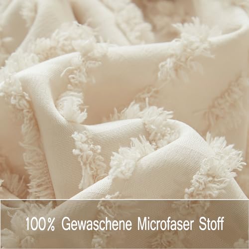 Housse de couette 220x240 rayée tuftée en microfibre de qualité supérieure - 5