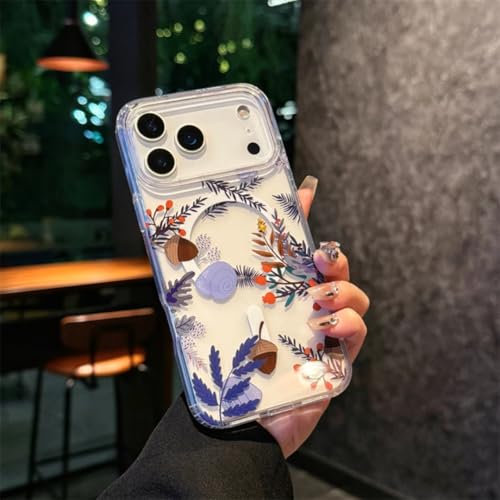 Coque magnétique fleurie pour iPhone Air antichoc à induction