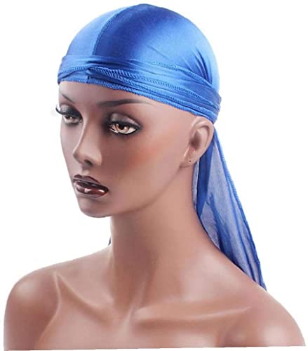 Chapéu de turbante hip-hop para perda de cabelo profissional e fashion Durag de seda unissex 360 ond