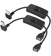 PNGKNYOCN krótki kabel USB z włącznikiem/wyłącznikiem, 2 sztuki 30 stopni w górę i w dół, werb...