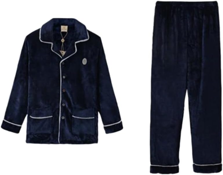 Large Size Flannel Home Service Suit Coral Fleece Pajamas Men's Autumn And Winter Models Thickened With