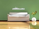 Edelstahl VA Design Wandtattoo Deko Schild LED - Skyline Fürth - 100 x 25cm