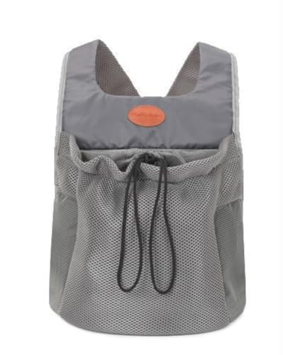 MKHJBFGIペット用ショルダーバッグ ペットキャリー 犬用小屋 キャリーバッグ 夏用 軽い 通気性 外から見える 旅行 マット付き 臭気がない 防災 通院用 折り畳み 散歩出かけ 飛び出し防止 全景 シンプル (グレー)