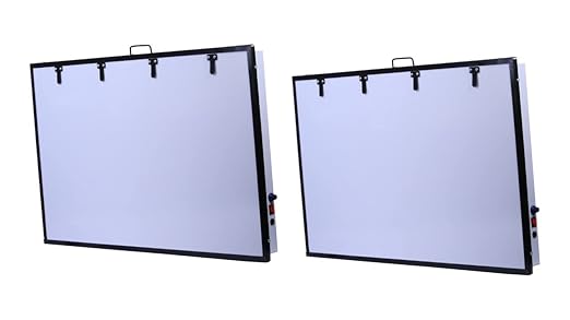 AKH69 Premium Led X-Ray View Box (Double Film LED) Best Quality Black Frame with Automatic Film and With Dimmer to Adjust Brightness of Screen of Side 28 x 17 Inch, Pack of 2