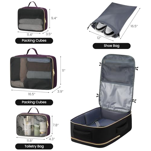Image of YAMTION 40L Large Travel Backpack for Women,Carry On Bookbag Luggage with 4 Packing Cubes, Airline Approved Weekender Backpacks for Personal Items fits 17 Inch Laptop