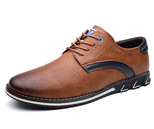 Image of Men's Premium Stylish Oxford Shoes Casual Lace Up Walking Business Driving Dress Shoes