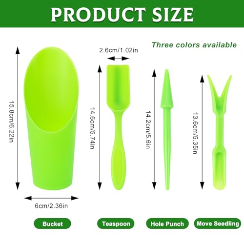 Set de 12 cucharas para suculentas de plástico multicolor miniatura 2