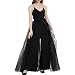 Women Detachable Train Overskirt Long Bridal Tulle Maxi Skirt for Wedding Party Bridal Black