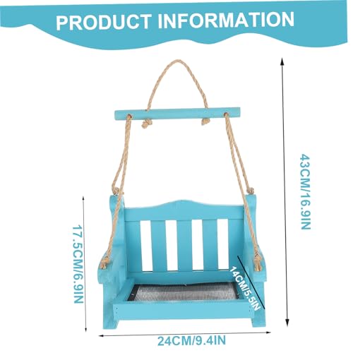 Mangeoire oiseaux suspendre bleu en forme de chaise avec toit jardin - 6