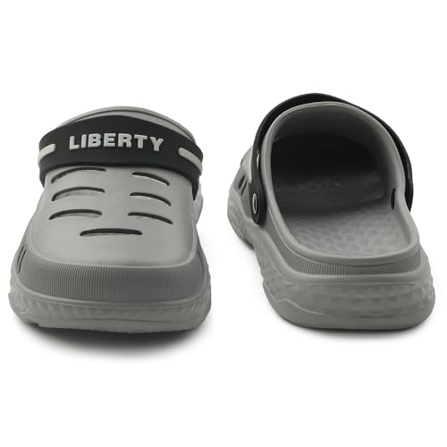 Image of Liberty A-HA BEACHRIDEM Clogs for Men - Black & Grey EVA Slip-On Casual Clogs | Soft Moulded Footbed, Lightweight Everyday Footwear for Home, Casual, Errands, Daily, Outdoor & Relaxed Wear