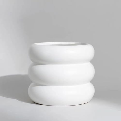 Maceta de Cerámica para Interiores, Maceta de Flores de 4.5 Pulgadas con Orificio de Drenaje, Maceta de Cerámica con Diseño de Burbujas Pequeñas